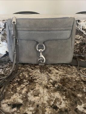 Rebecca Minkoff blue suede cross body purse